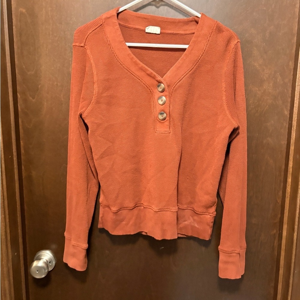 Women's Rust Button-Up Sweater